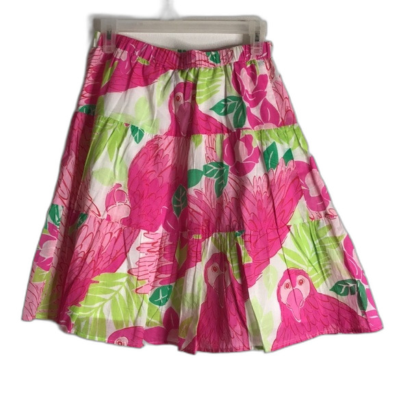 Lilly Pulitzer Ports of Caw Parrot Tiered Skirt colorful beachy size 6P - Picture 10 of 12